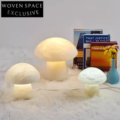 Elegant Marble Mushroom Table Lamp - Modern Living Room Bedroom Nightstand Light