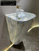 Elegant Marble Pattern Ceramic Wall-Hung Bathroom Lavabo Basin for Modern Homes