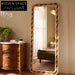 Elegant Marble Spliced Full-Length Floor Mirror for Modern Home Decor