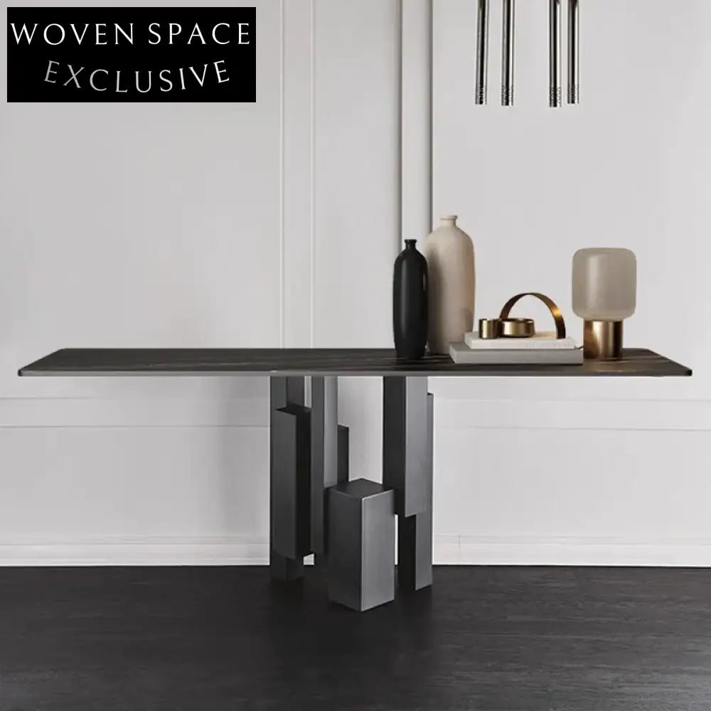 Elegant Marble & Steel Console Table for Modern Hallway Decor