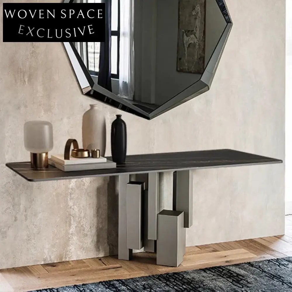 Elegant Marble & Steel Console Table for Modern Hallway Decor