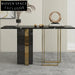 Elegant Marble Top Console Table, Modern Stainless Steel Base Entryway Furniture