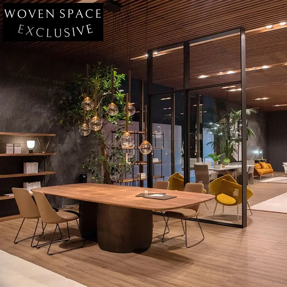 Elegant Marble Top Dining Table with Fiberglass Base for 8 Seaters