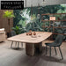 Elegant Marble Top Dining Table with Fiberglass Base for 8 Seaters