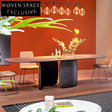 Elegant Marble Top Dining Table with Fiberglass Base for 8 Seaters