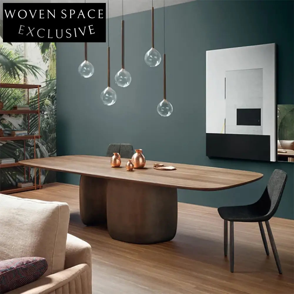 Elegant Marble Top Dining Table with Fiberglass Base for 8 Seaters