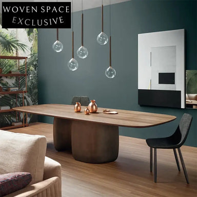 Elegant Marble Top Dining Table with Fiberglass Base for 8 Seaters