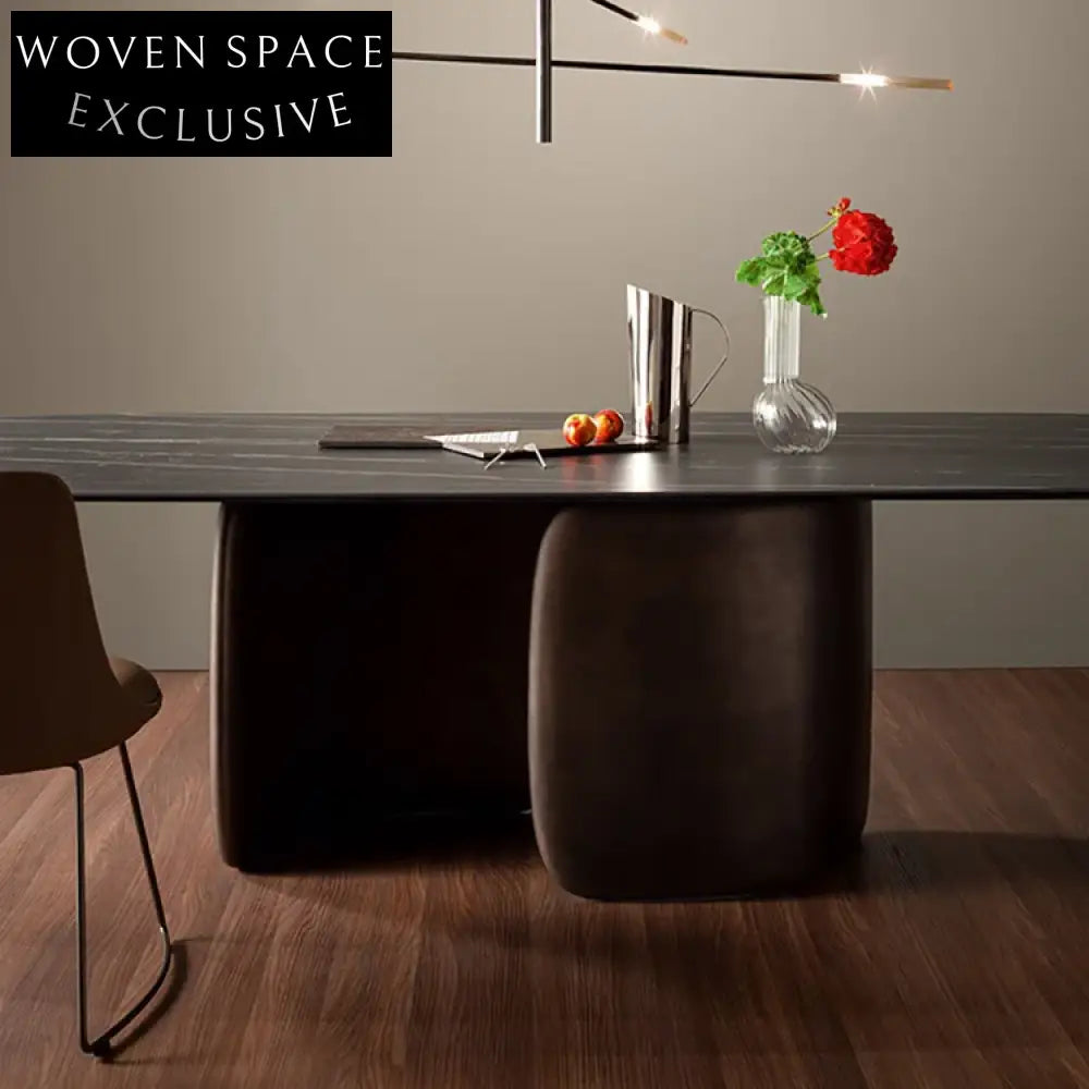 Elegant Marble Top Dining Table with Fiberglass Base for 8 Seaters