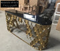 Elegant Marble Top Gold Stainless Steel Frame Entryway Console Table