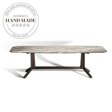 Elegant Marble Top Solid Walnut Wood Modern Kitchen Dining Table