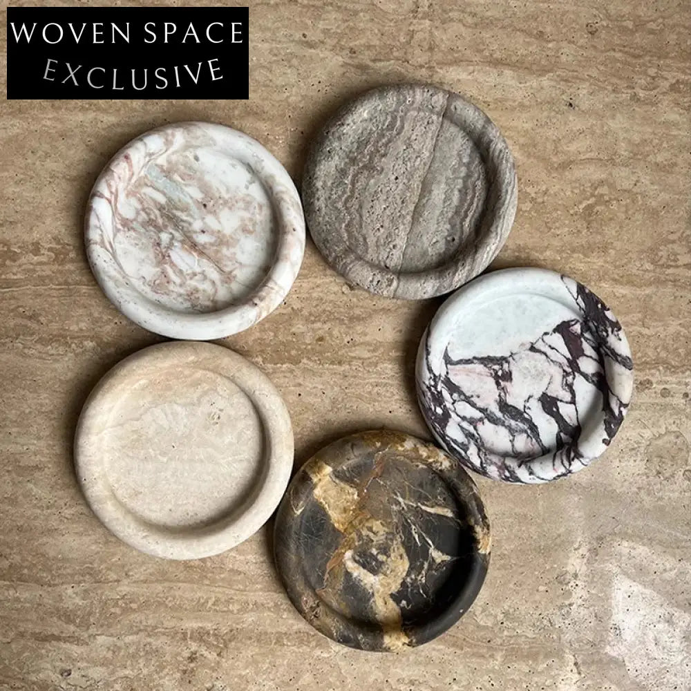 Elegant Marble Travertine Decorative Tray for Modern Home Restaurant Display