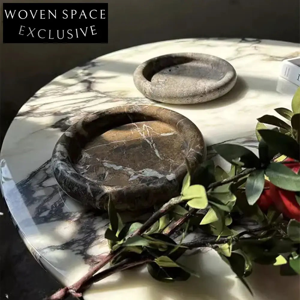 Elegant Marble Travertine Decorative Tray for Modern Home Restaurant Display