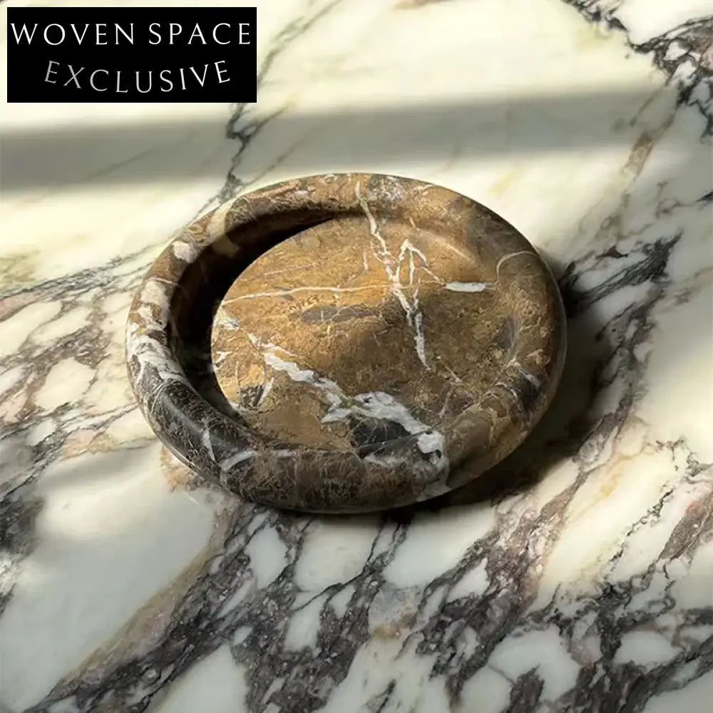 Elegant Marble Travertine Decorative Tray for Modern Home Restaurant Display