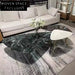 Elegant Marble Water Drop Design Nesting Coffee Table Set for Living Room