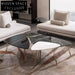 Elegant Marble Water Drop Design Nesting Coffee Table Set for Living Room