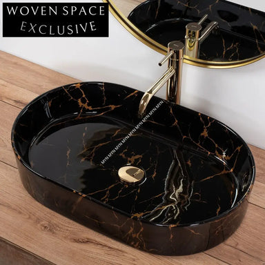 Elegant Matte Black Ceramic Countertop Bathroom Lavabo Sink Basin for Modern Homes