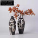 Elegant Matte Black Ceramic Flower Vase for Modern Home and Office Decor