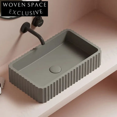 Elegant Matte Gray Artificial Stone Countertop Bathroom Vessel Sink