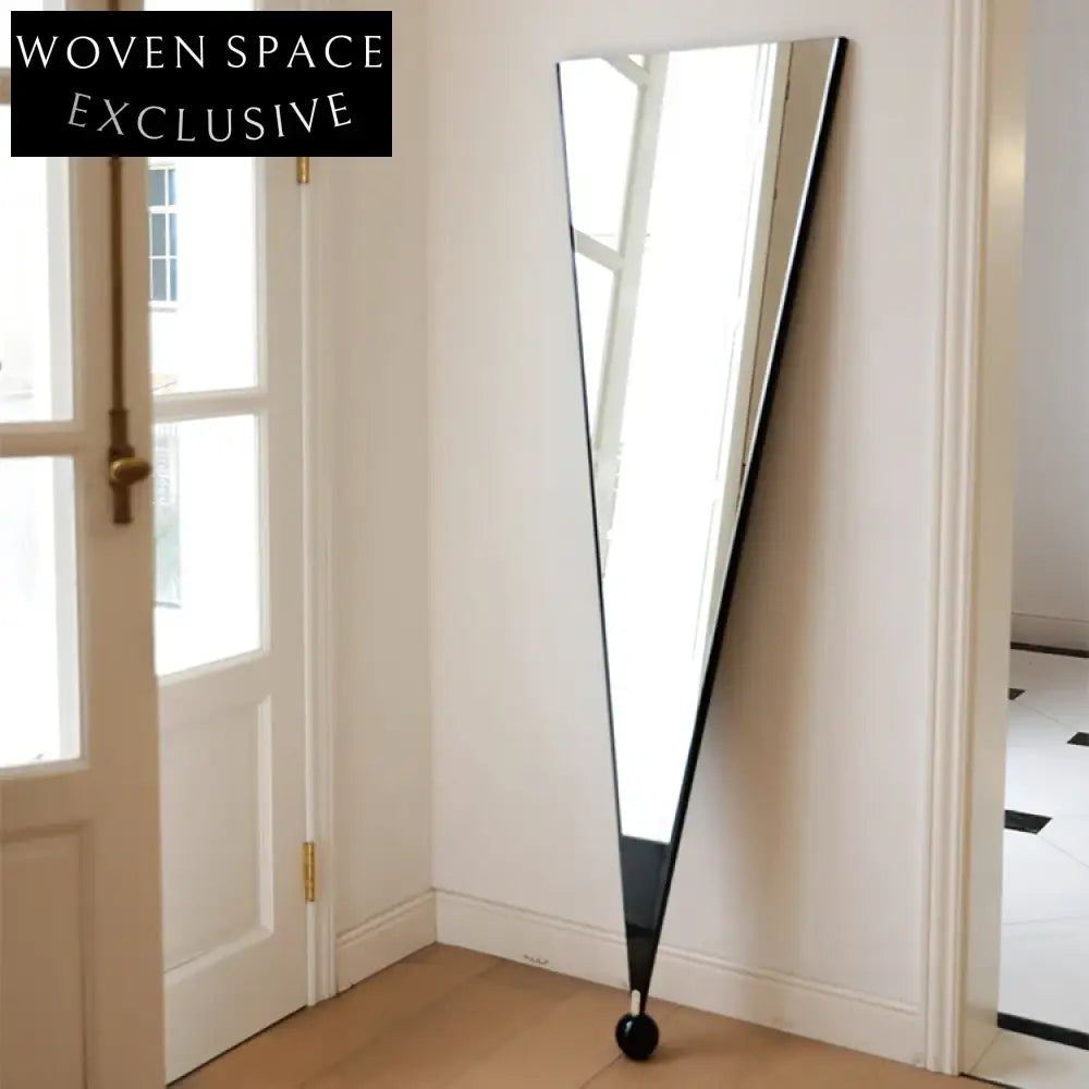Elegant Metal Frame Triangle Floor Mirror for Bedroom Dressing Room