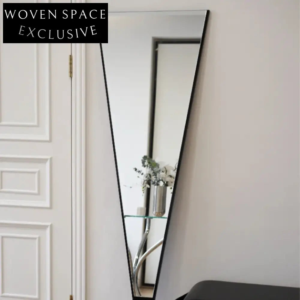 Elegant Metal Frame Triangle Floor Mirror for Bedroom Dressing Room