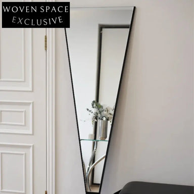 Elegant Metal Frame Triangle Floor Mirror for Bedroom Dressing Room