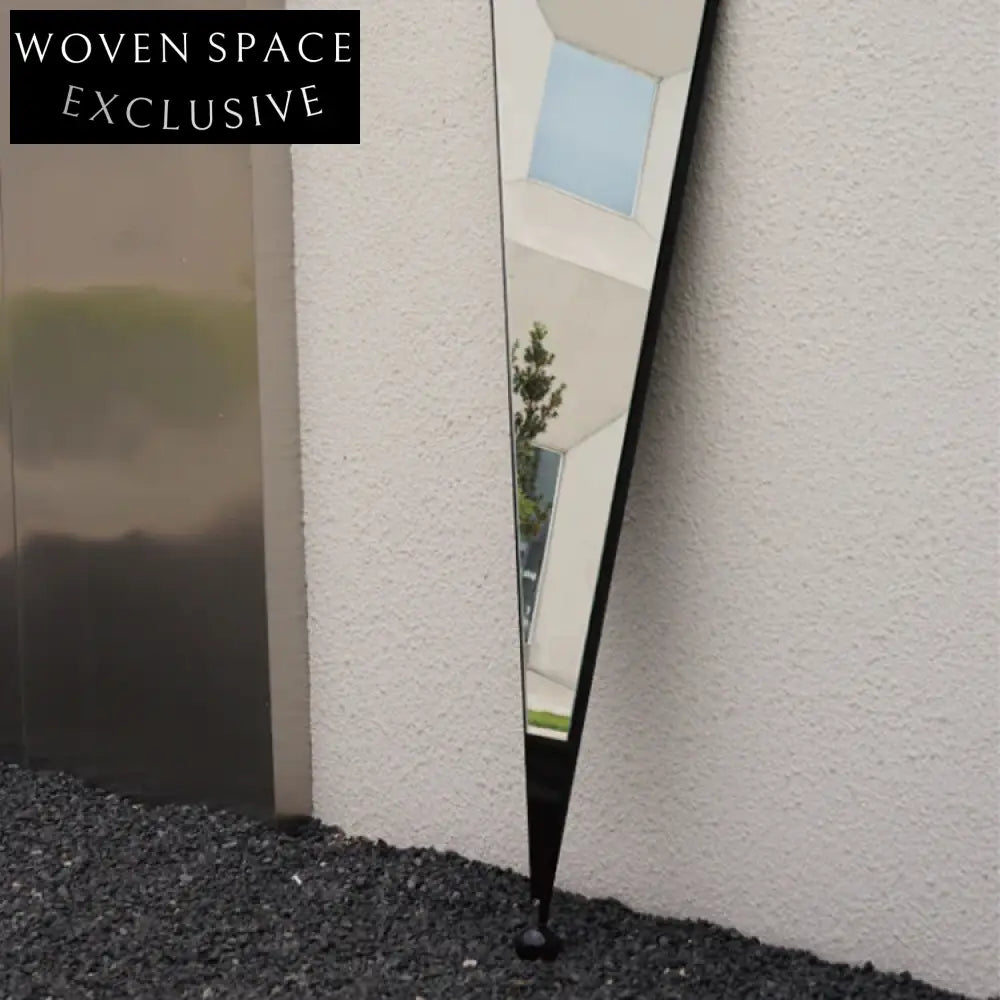 Elegant Metal Frame Triangle Floor Mirror for Bedroom Dressing Room