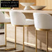 Elegant Metal Frame Velvet Upholstered Tall Counter Height Bar Stool