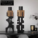 Elegant Metal Wood Candle Holder Stand for Modern Home Decor Accents