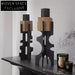 Elegant Metal Wood Candle Holder Stand for Modern Home Decor Accents