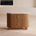Elegant Mid-Century French Style Marble Top Wood Bedroom Nightstand Table