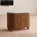 Elegant Mid-Century French Style Marble Top Wood Bedroom Nightstand Table