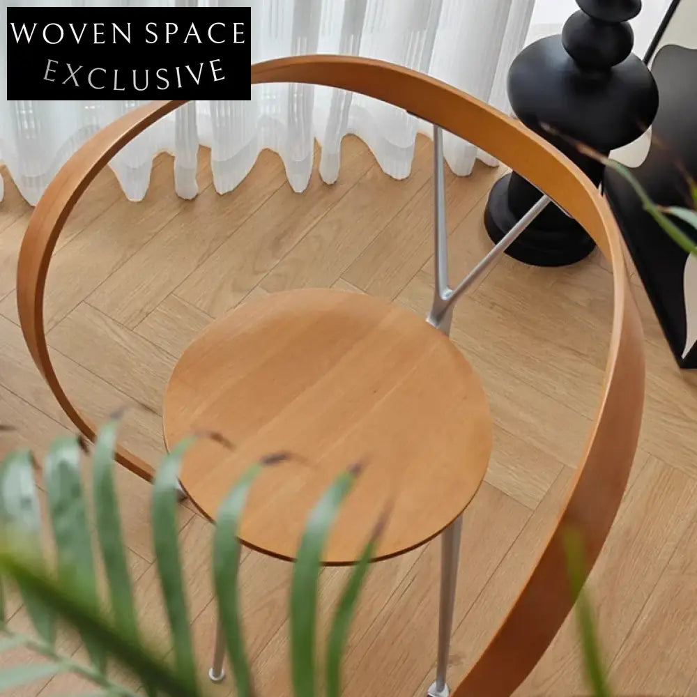 Elegant Mid-Century Modern Art Deco Metal Plywood Dining Chair