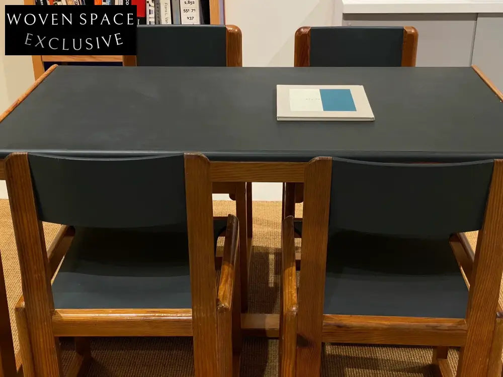 Authentic André Sornay Mid-Century Modern Dining Chair, Dark Grey Seat, 1960s French Design