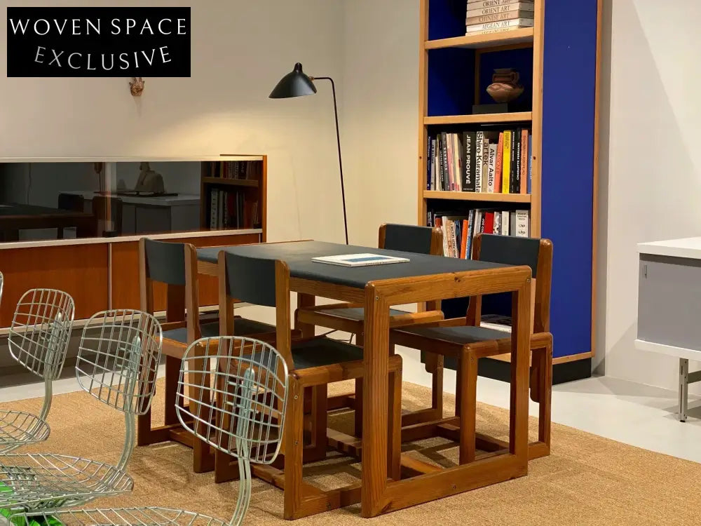 Authentic André Sornay Mid-Century Modern Dining Chair, Dark Grey Seat, 1960s French Design
