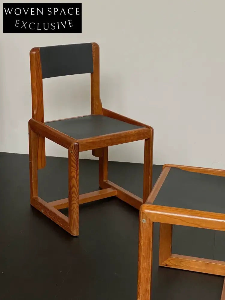Authentic André Sornay Mid-Century Modern Dining Chair, Dark Grey Seat, 1960s French Design