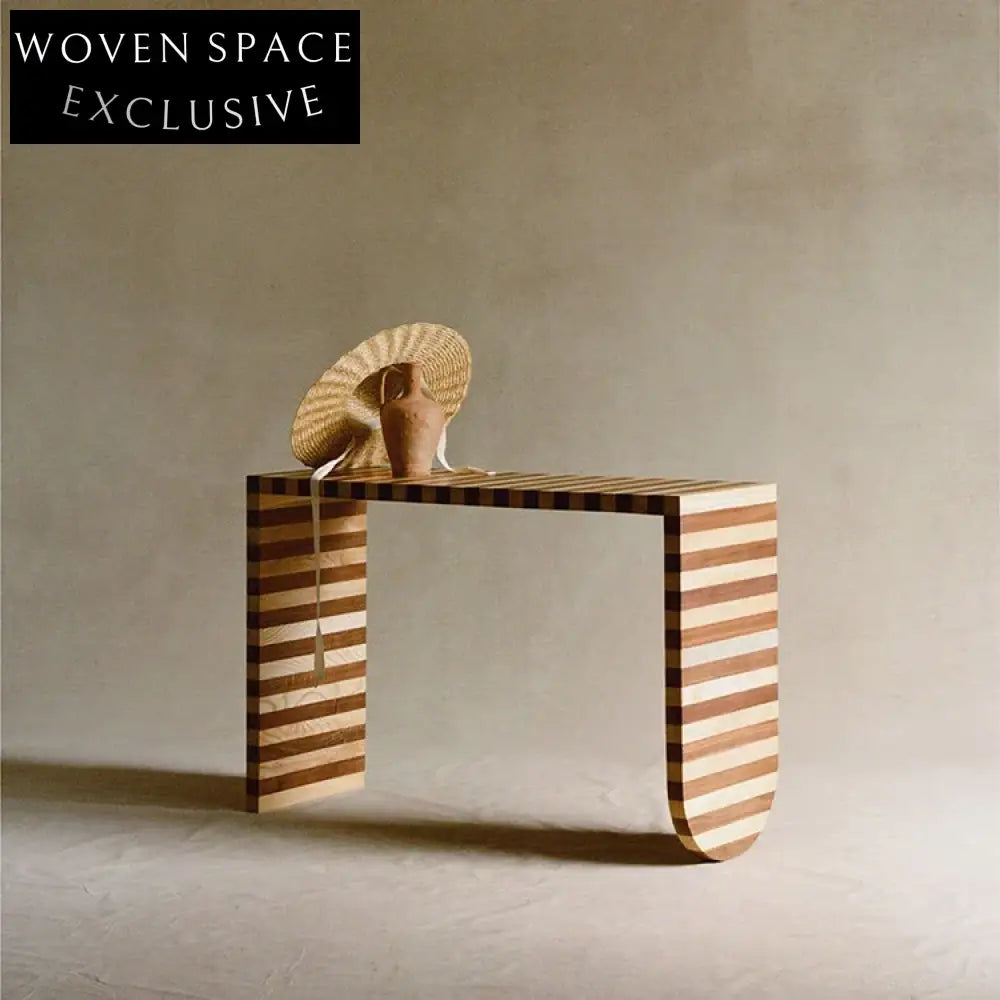 Elegant Mid-Century Solid Walnut Wood Entryway Hallway Sofa Console Table