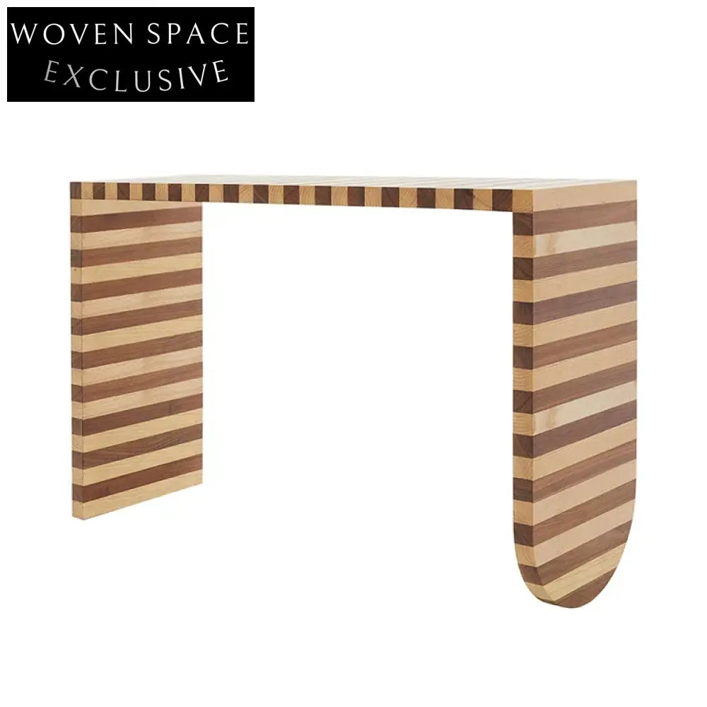 Elegant Mid-Century Solid Walnut Wood Entryway Hallway Sofa Console Table