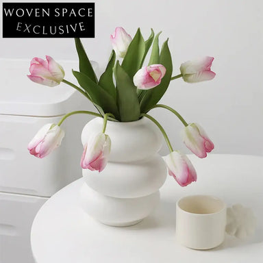 Elegant Minimalist Circle Ceramic Decorative Vase for Modern Home Decor Accents