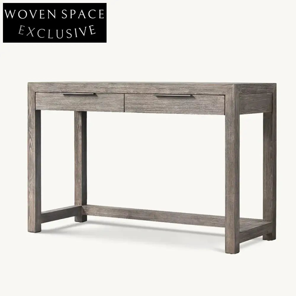 Elegant Minimalist Italian Solid Oak Wood Dressing Table Home Office Desk Furniture Piece