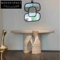 Elegant Minimalist Natural Travertine Stone Console Table for Modern Living Room