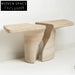 Elegant Minimalist Natural Travertine Stone Console Table for Modern Living Room