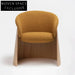 Elegant Minimalist Solid Wood Dining Chair with Plush Fabric Upholstery