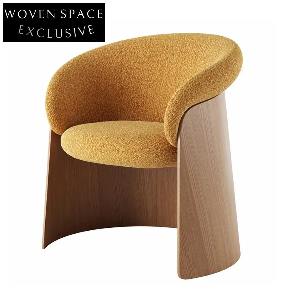 Elegant Minimalist Solid Wood Dining Chair with Plush Fabric Upholstery