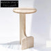 Elegant Minimalist Travertine Stone Round Side Table for Modern Homes