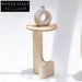 Elegant Minimalist Travertine Stone Round Side Table for Modern Homes