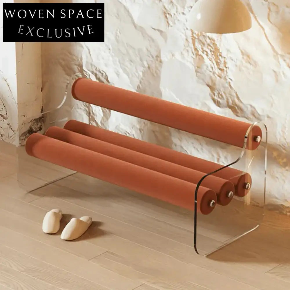 Elegant Modern Acrylic Fabric Upholstered Bed End Stool Bench