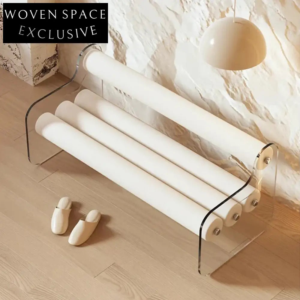 Elegant Modern Acrylic Fabric Upholstered Bed End Stool Bench