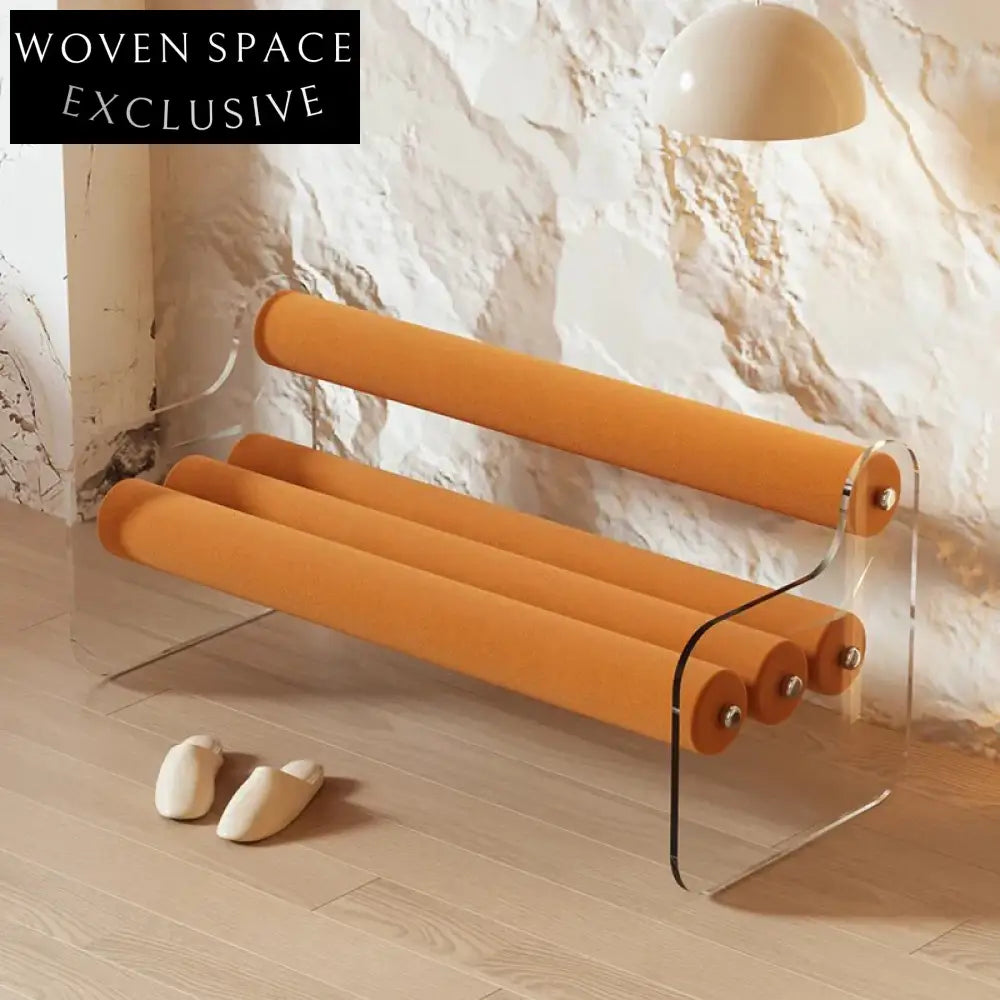 Elegant Modern Acrylic Fabric Upholstered Bed End Stool Bench