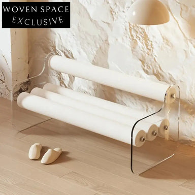 Elegant Modern Acrylic Fabric Upholstered Bed End Stool Bench