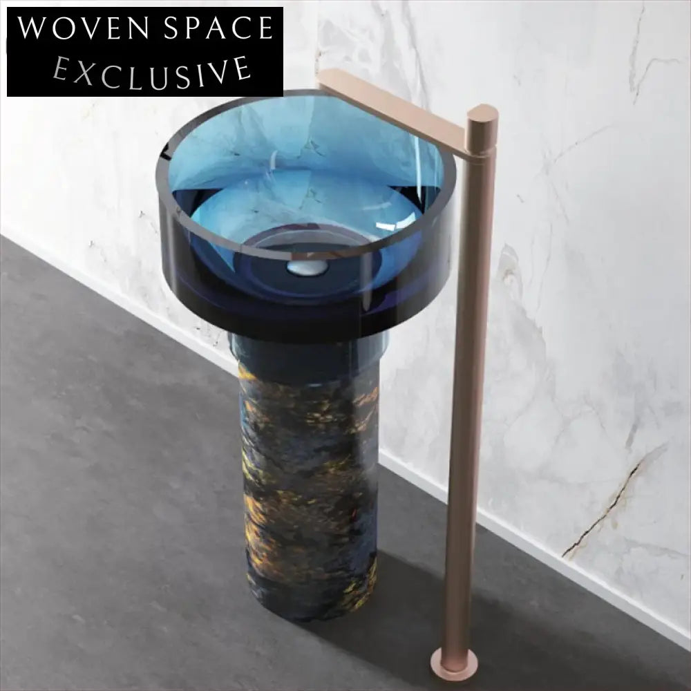 Elegant Modern Artificial Stone Freestanding Pedestal Bathroom Sink for Luxury Spaces